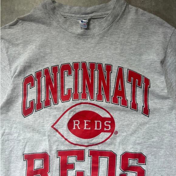 90s Vintage Cincinnati Reds Heather Gray Champion T Shirt Size M - Picture 2 of 5